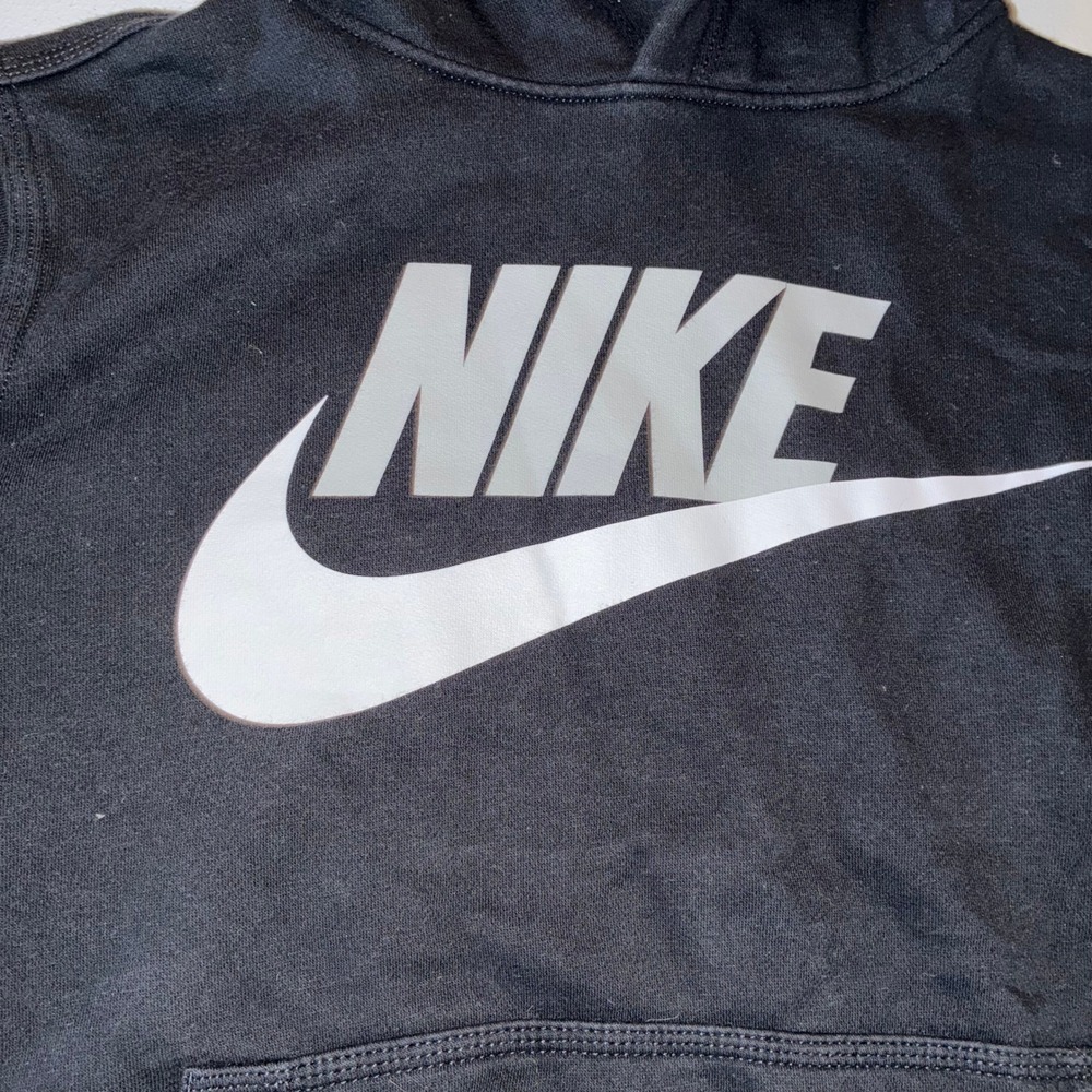 Nike Boys Black Futura Logo Pullover Hoodie Sweatshirt Size Large L